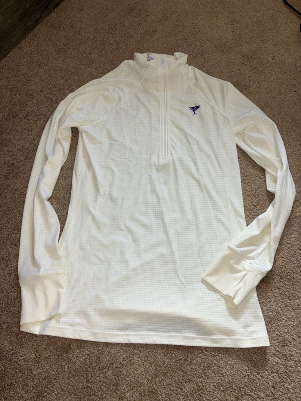 Addison Bay Active Mesh JV Quarter Zip Pullover - White - Women's Medium